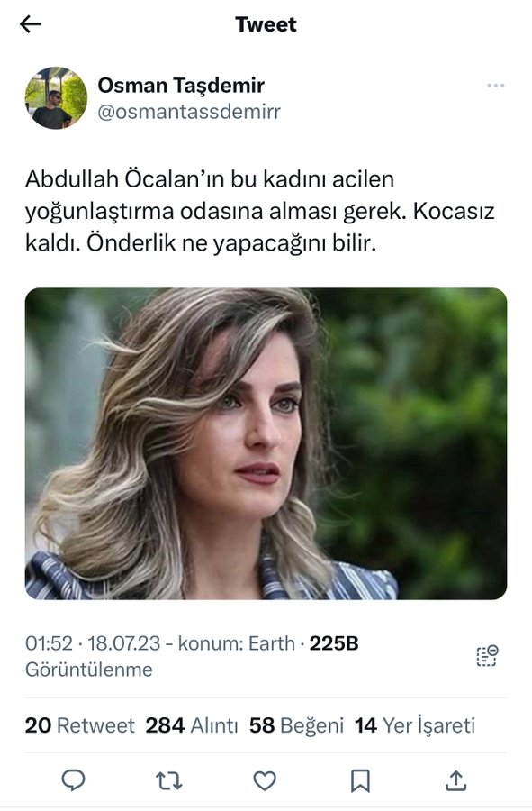 Osman Taşdemir isimli kişinin tweet'i.